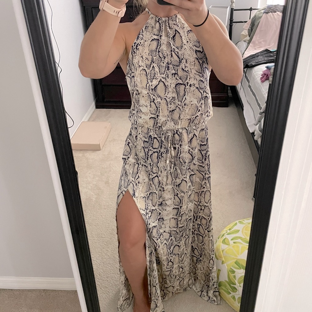 Snake Print Maxi Dress